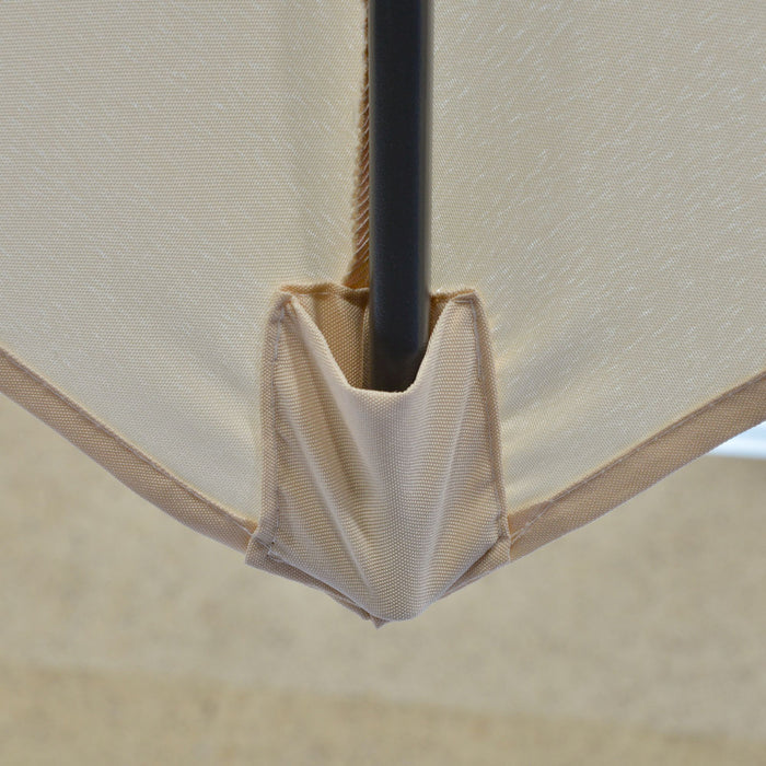 Outsunny 10' Cantilever Patio Umbrella Offset Parasol With Base, Cream