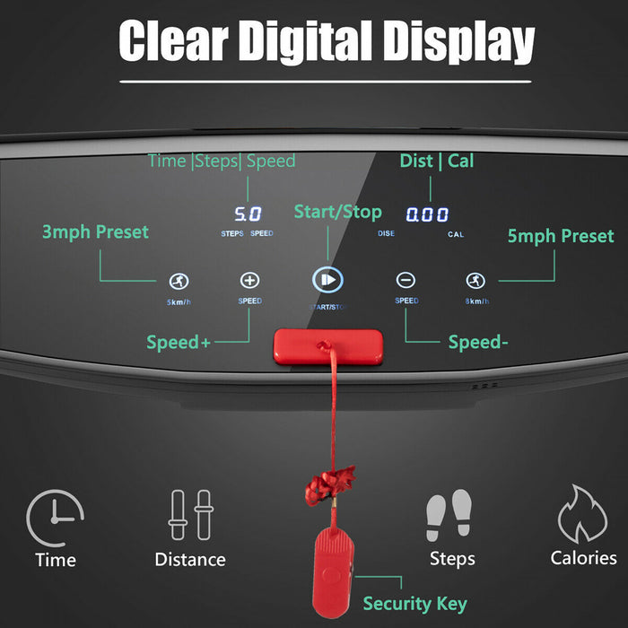 Superfit 3hp Folding Electric Treadmill Running Machine W/ Speaker Red