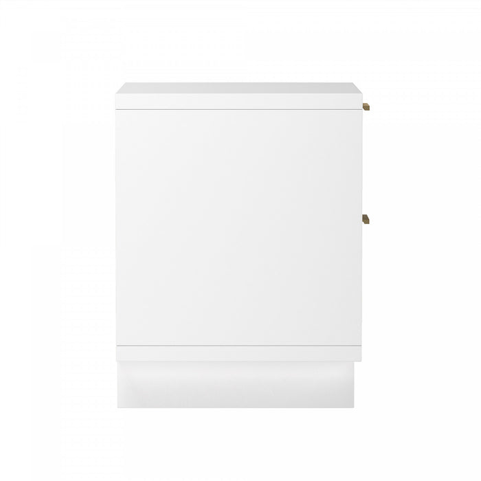 Elara Contemporary 18\" Solid Wood Nightstand in White (2-Drawer)