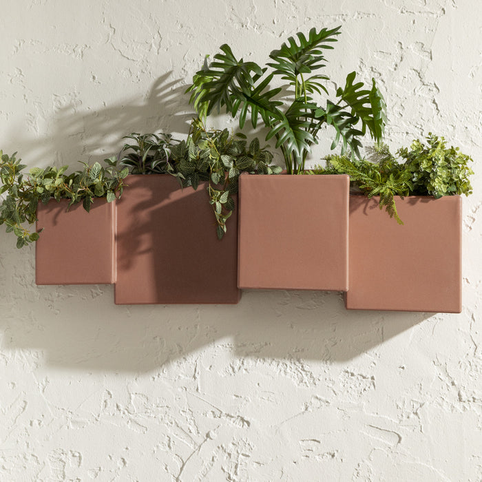 Dalya 2-Piece Outdoor Wall Planter - Burnt Orange
