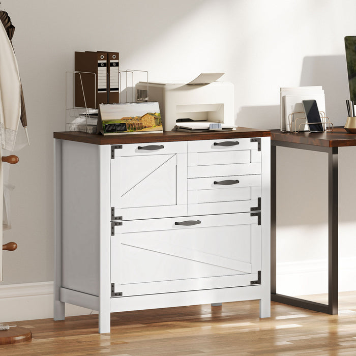 HOMCOM 4 Drawer File Cabinet Filing Cabinet for Letter/A4/Legal Files White