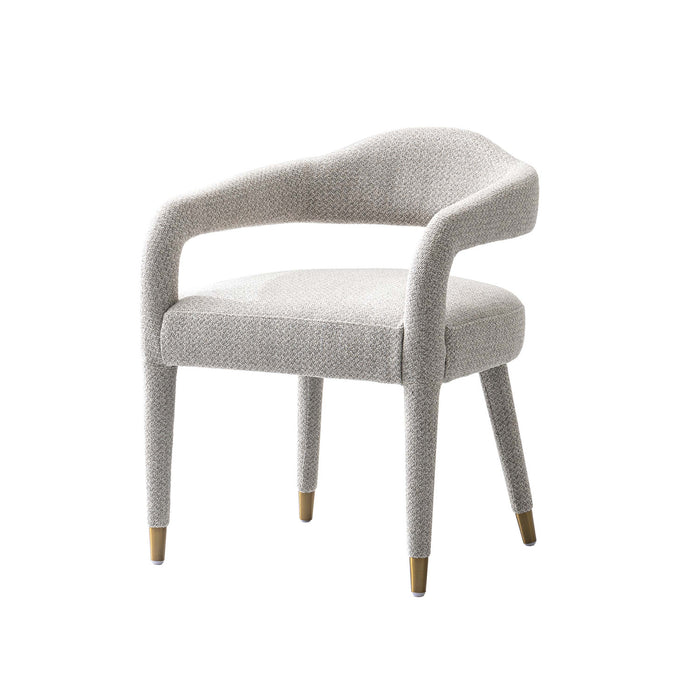 Aspen Mid-Century Modern Upholstered Tweed Armchair in Silver Lining