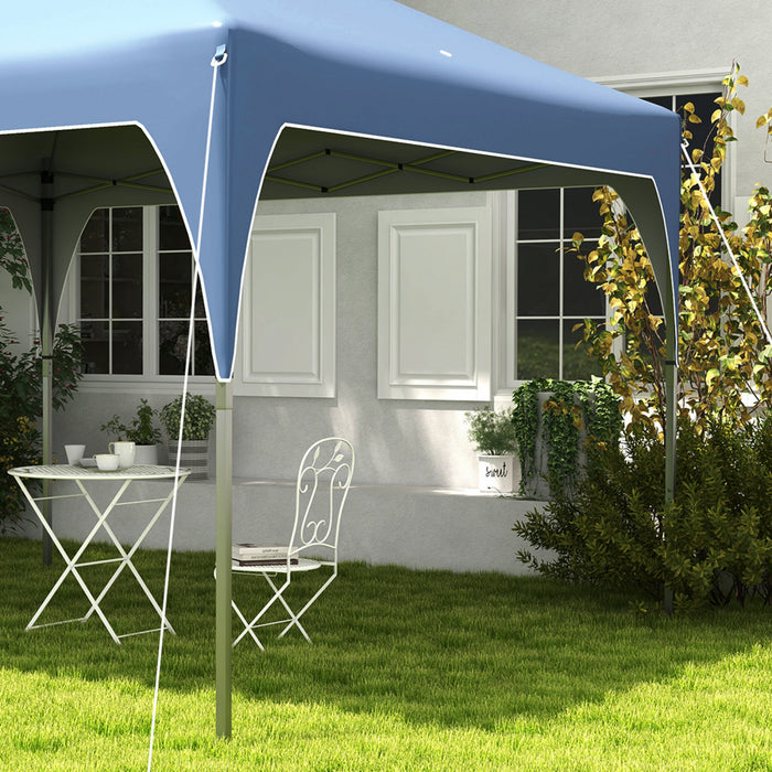 Outsunny 10'x10' Pop Up Canopy, Easy Set Up Party Tent With 2 Tier Vented Roof And Carrying Bag For Outdoor, Garden, Camping, Blue