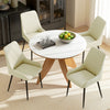 HOMCOM Dining Chairs Set of 4, Kitchen Chairs with Steel Legs, Cream White