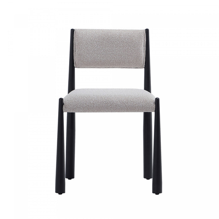 Lennor Mid-Century Modern Boucle Metal Side Chair in Champagne - Set of 2