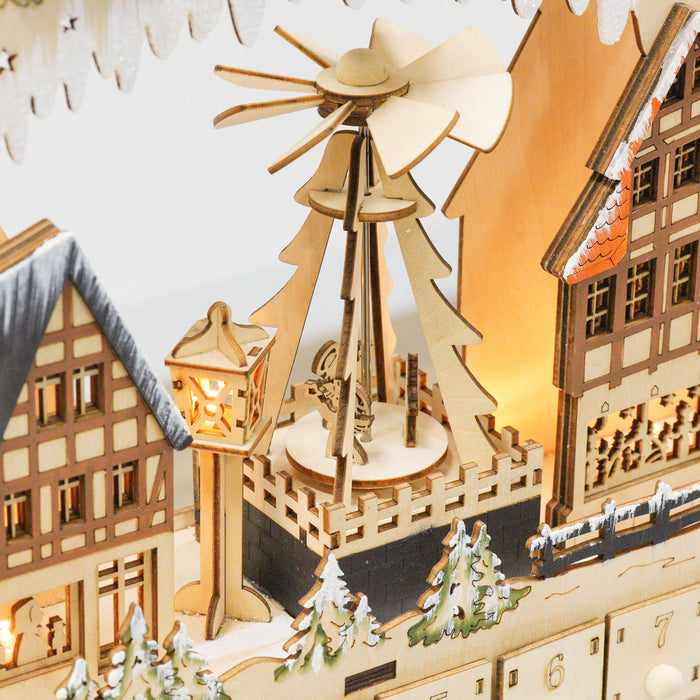 Homcom Light Up Christmas Advent Calendar With 24 Countdown Drawers