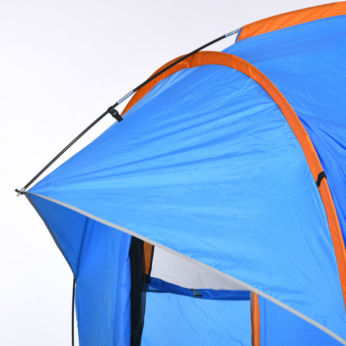 Outsunny Car Camping Tent With 3 Doors, 2000mm Waterproof, Blue And Orange