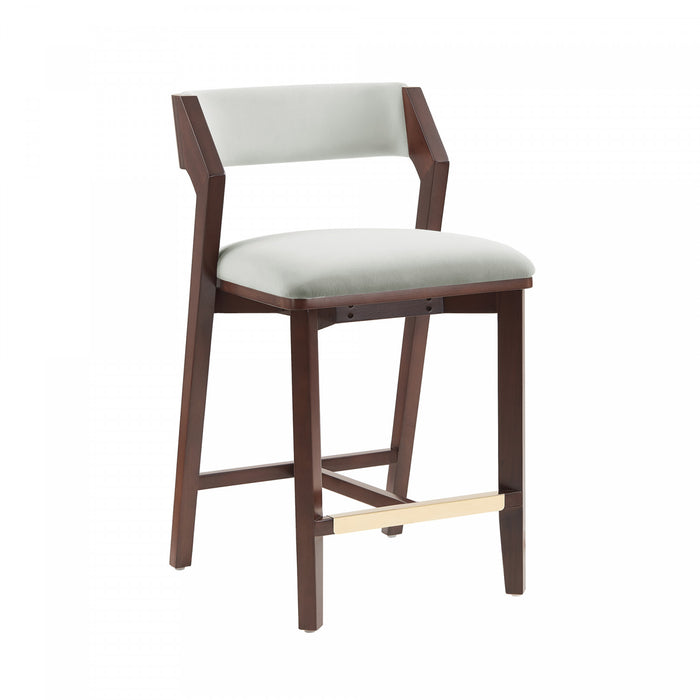Patricia Modern Wood Upholstered Counter Stool in White Glacier - Set of 3