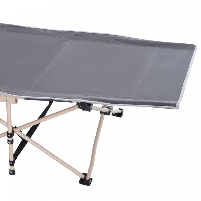 Outsunny Folding Camping Cot, Portable Sleeping Bed For Travel, Grey