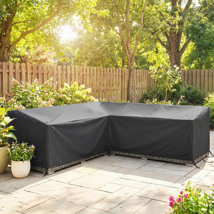 Outsunny V-Shaped Sectional Sofa Cover Waterproof Anti-UV, 105\" x 105\"