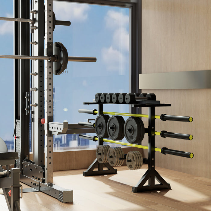 Soozier Weight Rack For Plates, Dumbbells, Barbell Bars, 1100lbs Capacity