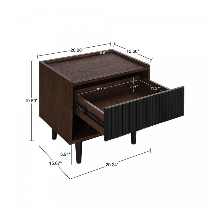 Duane Mid-Century Modern 2-Piece Coffee Table & End Table Set in Black