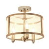 Salerno 3 Light Semi-flushmount Ceiling Light, Brushed Nickel, 13"D Lamp | Plafonnier semi-encastre Salerno a 3 lumieres, nickel brosse, 33 cm (13 po) de diametre