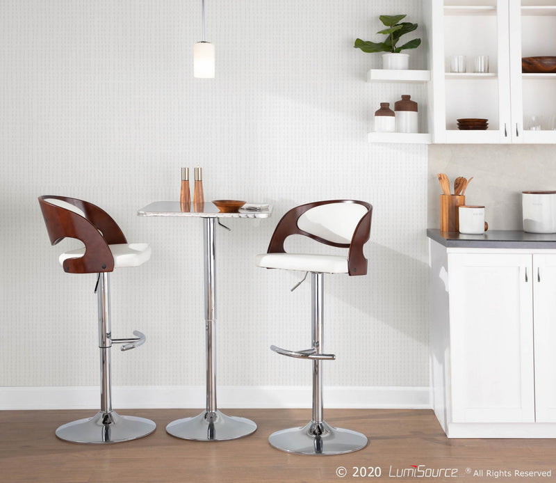 LumiSource Bistro Contemporary Adjustable Square Bar Dining Table - Silver