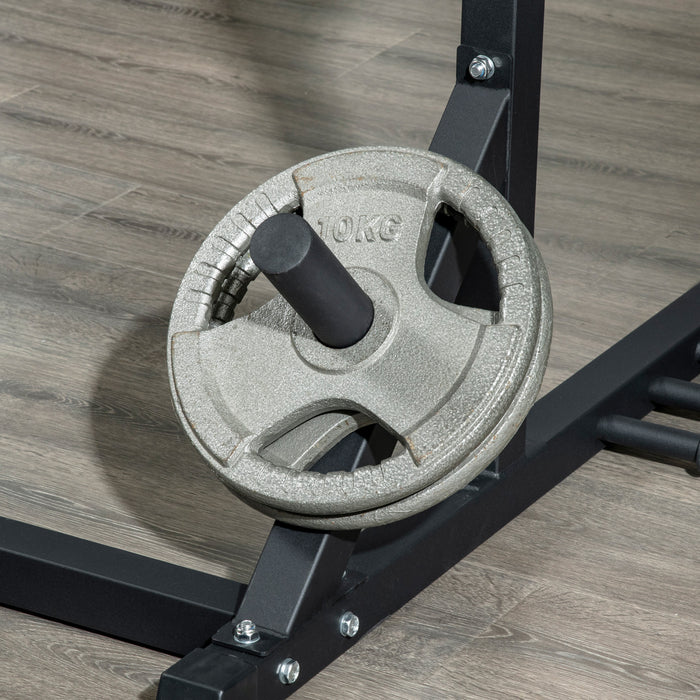 Soozier Multifunction Power Rack, Adjustable Squat Rack Stand With Pull Up Bar And Weight Plate Rack, Barbell Rack For Home Gym Weight Lifting