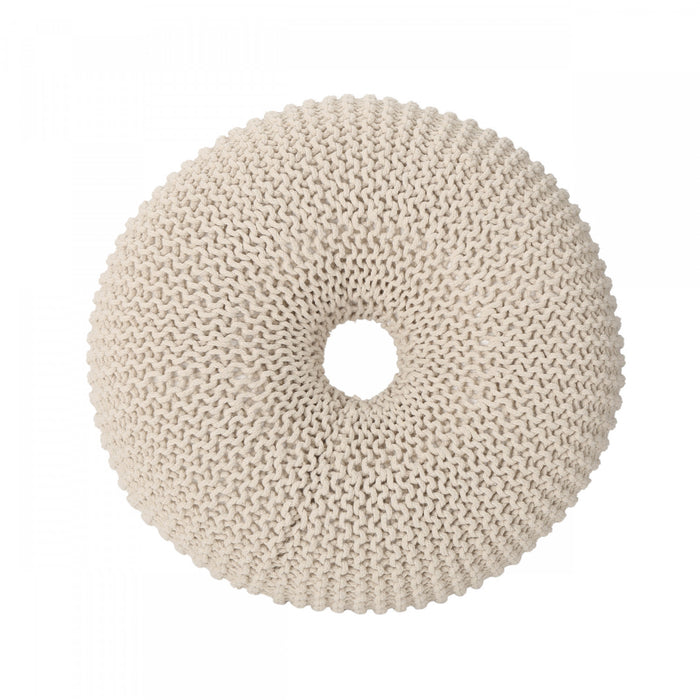 Murphy Upholstered Pouf,100% Cotton - Beige