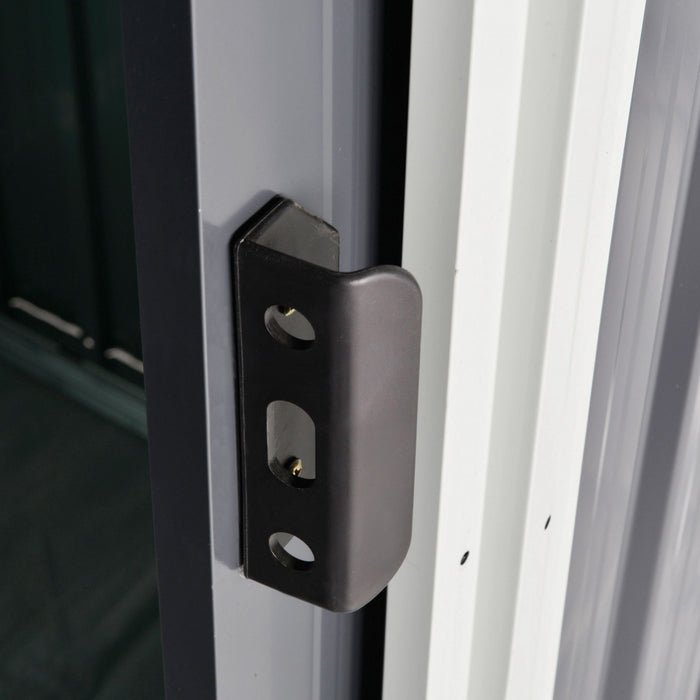 Outsunny 6' X 4' Outdoor Storage Shed, Metal Garden Tool Storage House Organizer With Lockable Sliding Doors And Vents For Backyard Patio Lawn, Charcoal Grey