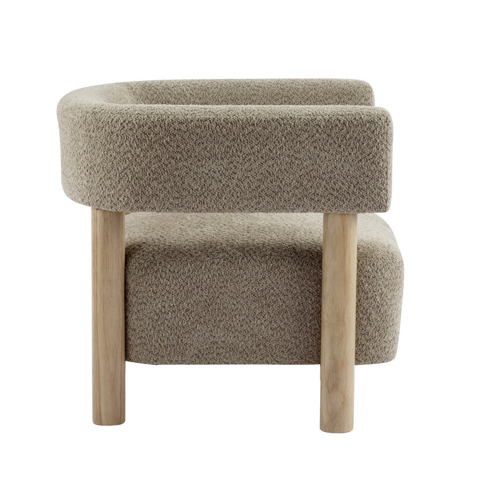 Evelyn Accent Arm Chair with Comfortable Seating and Boucle Upholstery,Light Camel Accent Chair