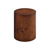 Kinley Set of 2 Modern Round Nesting Coffee Tables, Burl Veneer Cylinder Side Table Set, Brown | Ensemble de 2 tables basses rondes gigognes Kinley, tables d'appoint cylindriques placage bois, brun