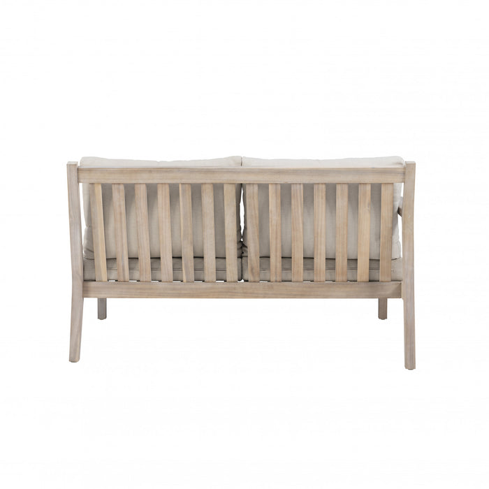 Teagon Natural Beige Outdoor Patio Loveseat - Set of 2