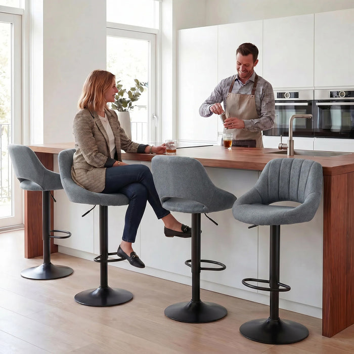 HOMCOM Bar Stools Set of 2 Swivel Adjustable Counter Height Barstools