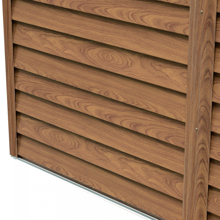 Outsunny 6.4' X 7.7' Outdoor Storage Shed With Double Doors, Metal Garden Shed House For Gardening Tool, Bike, Motorcycle Storage, Brown With Wood Grain