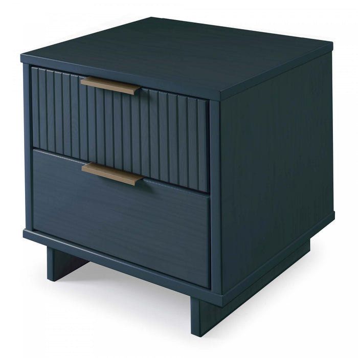 Granville Modern 18\" Nightstand in Midnight Blue (2-Drawer) - Set of 2