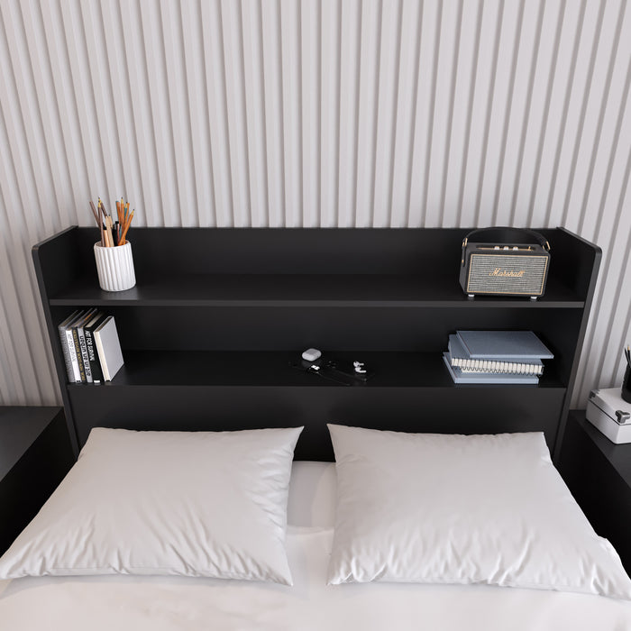 Nordika Hunter Bookcase Full Headboard - Black