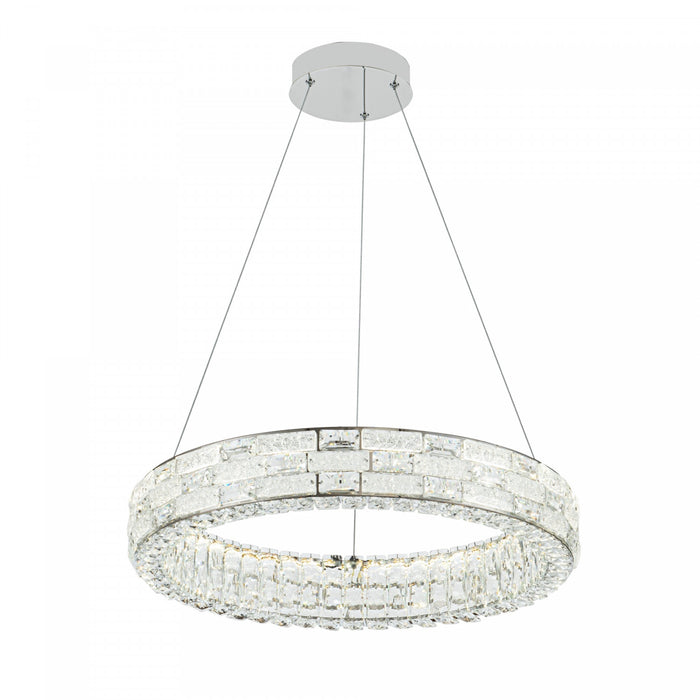Elegance Integrated Led Chandelier 24\", Chrome With Crystal Glassware