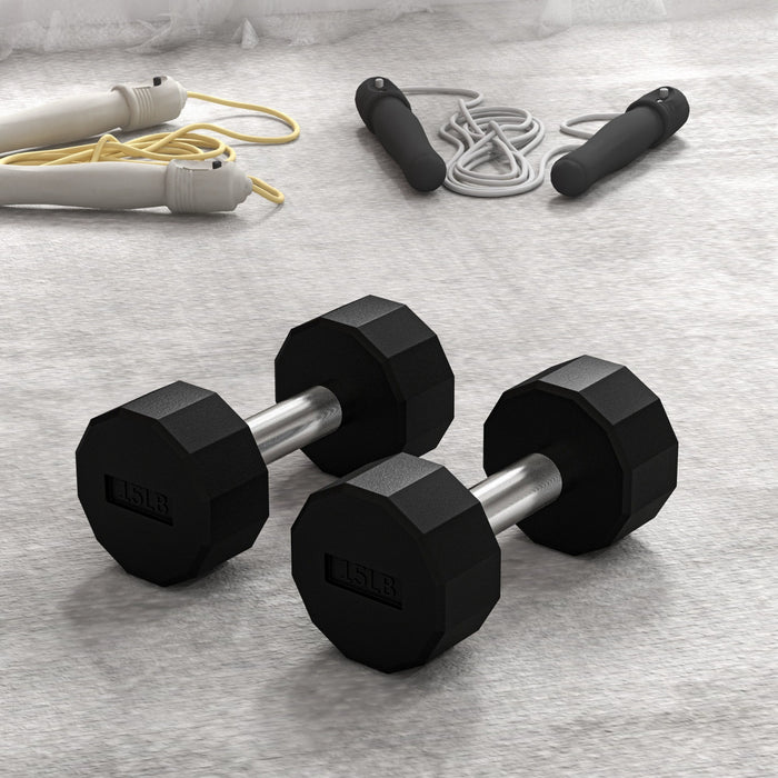 Soozier Weights Dumbbells Set with Non-Slip Grip for Home Gym, 2 x 15lbs