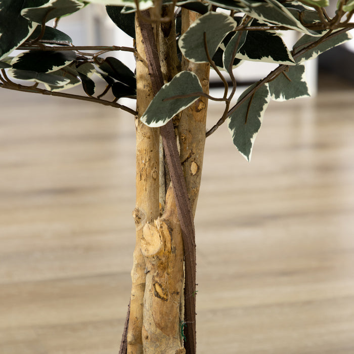 HOMCOM 4.3FT Artificial Ficus Tree for Indoor Decoration