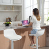 HOMCOM Swivel Bar Stools Set of 2 with Adjustable Height, Bar Chairs, White