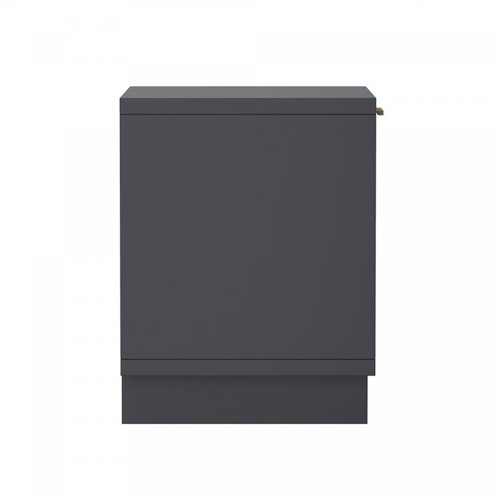 Elara Contemporary 18\" Solid Wood Nightstand in Charcoal Gray (1-Drawer)