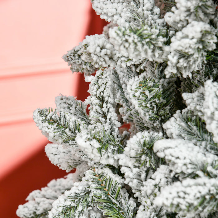 Homcom Snow Flocked Artificial Christmas Tree With Realistic Branches Tips