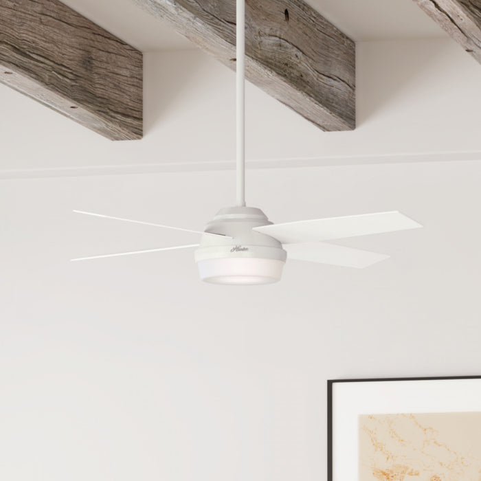 Dempsey Ceiling Fan with Light Fixture - White