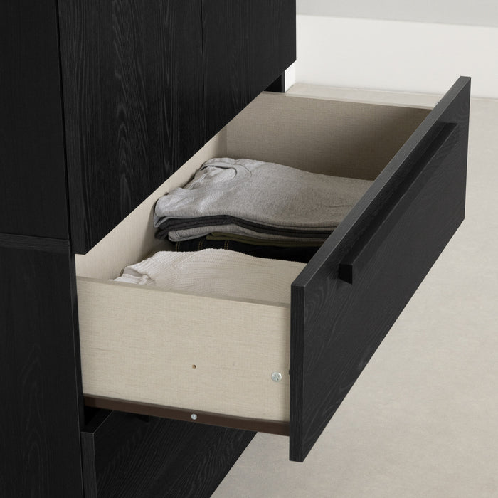 Acapella Wardrobe Armoire With Doors And Drawers - Black Oak 