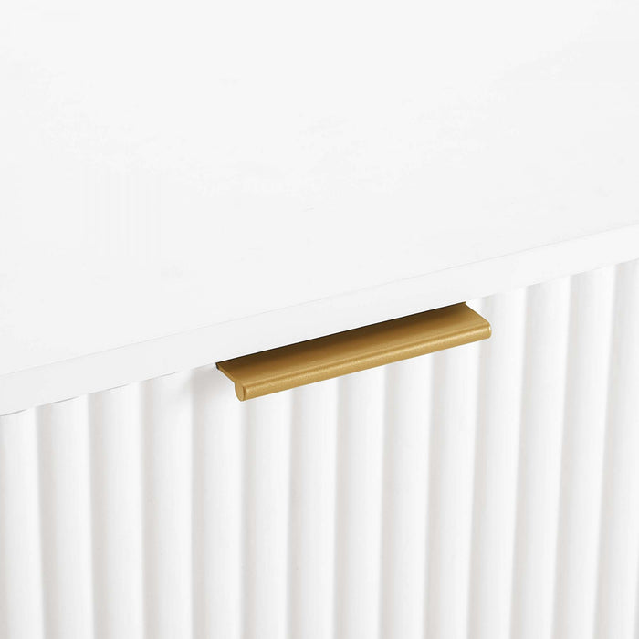 Dumbo Modern 20\" Fluted Nightstand in White (1-Drawer) - Set of 2