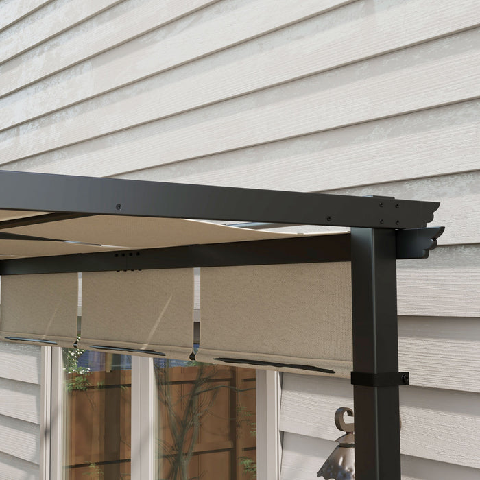 Outsunny 10' X 10' Metal Pergola With Retractable Canopy For Patio, Deck