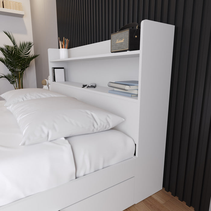 Nordika Hunter Bookcase Queen Headboard - White