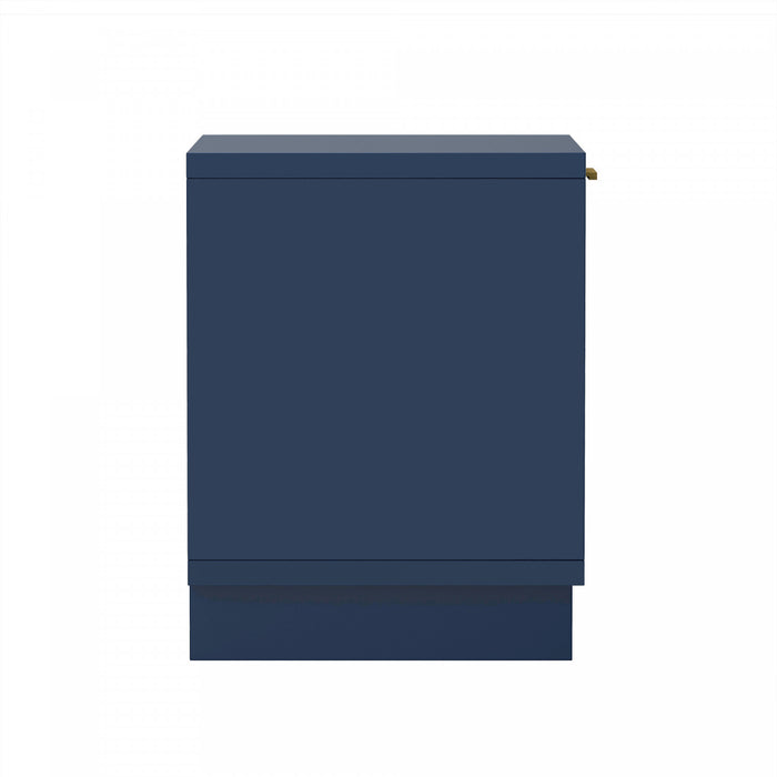 Elara Contemporary 18\" Solid Wood Nightstand in Midnight Blue (1-Drawer)