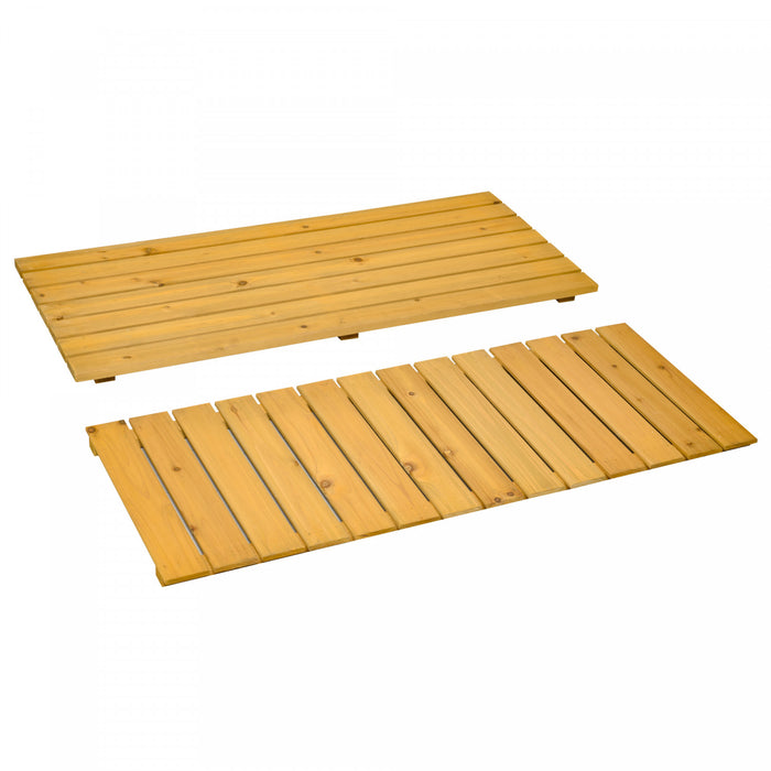 Outsunny 2-seater Wooden Outdoor Bench With 29 Gal Storage Box, Yellow