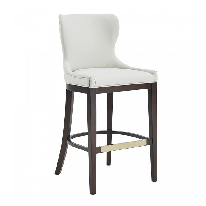 Blair Modern Wood Upholstered Barstool in White - Set of 2 Bar Stool