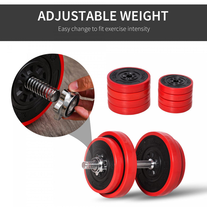 Soozier 44lbs Dumbbell Barbell Adjustable Ergonomic Set Home Gym Exercise
