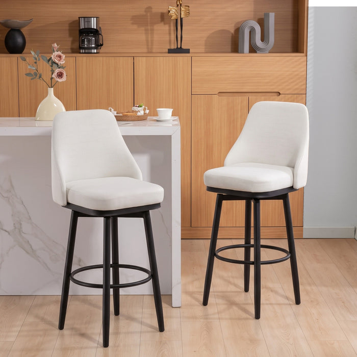 HOMCOM Bar Height Bar Stools Set of 2 360° Swivel Barstools with Steel Legs
