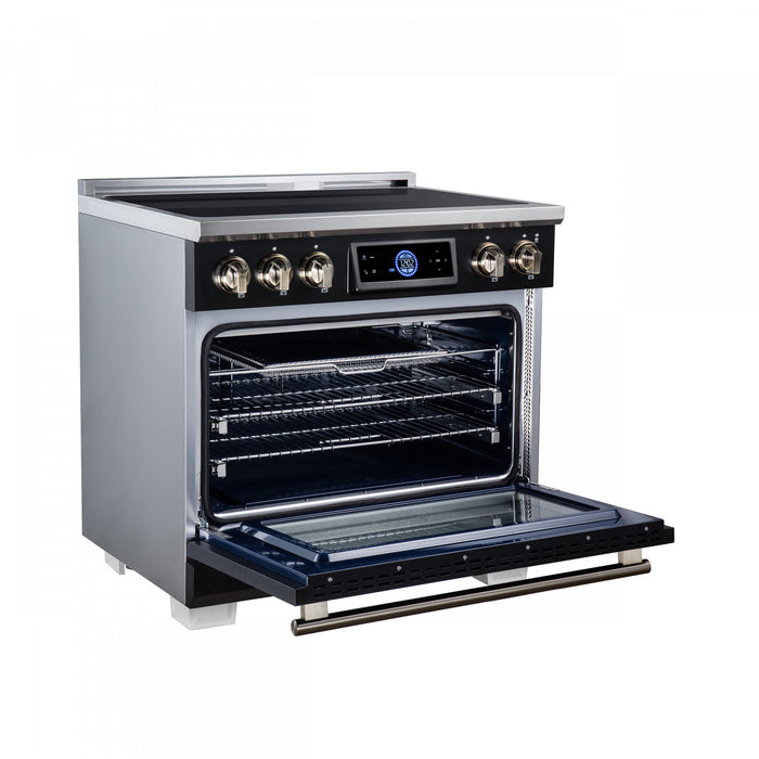 Forno Maximus 36 Inch Induction Range, Black, 5.36 cu.ft. - FFSIN0968-36BLK Electric Range