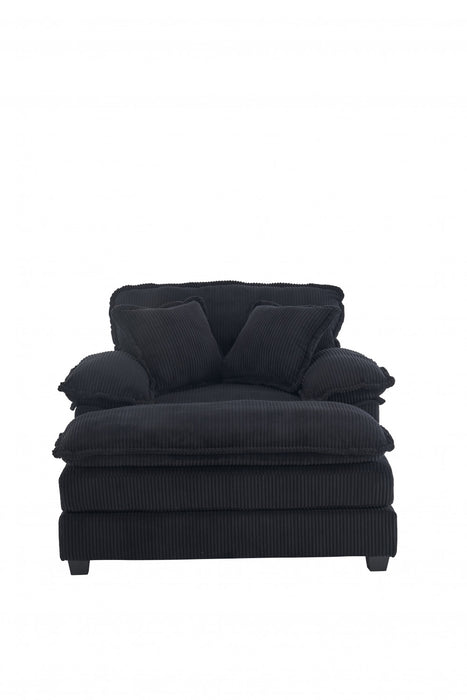 Liam 46.9\" Modern indoor corduroy sofa with 2 soft cushions ,Black Sofa