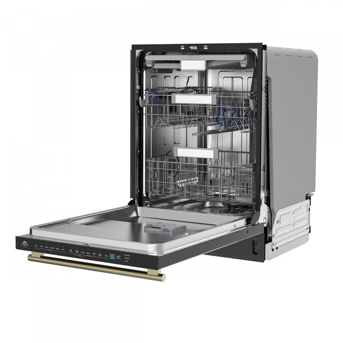 Forno Stella 24 in. Built-in Tall Tub Fingerprint-Resistant Black Dishwasher 44 dBA - FDWBI8010-24BLK