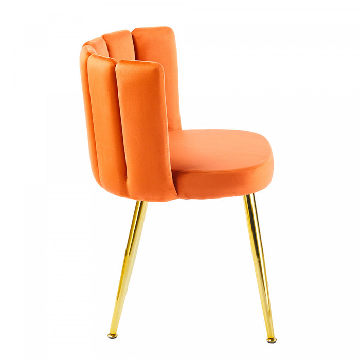 Lila Velvet Dining Chairs Set of 2,Orange Accent Chair