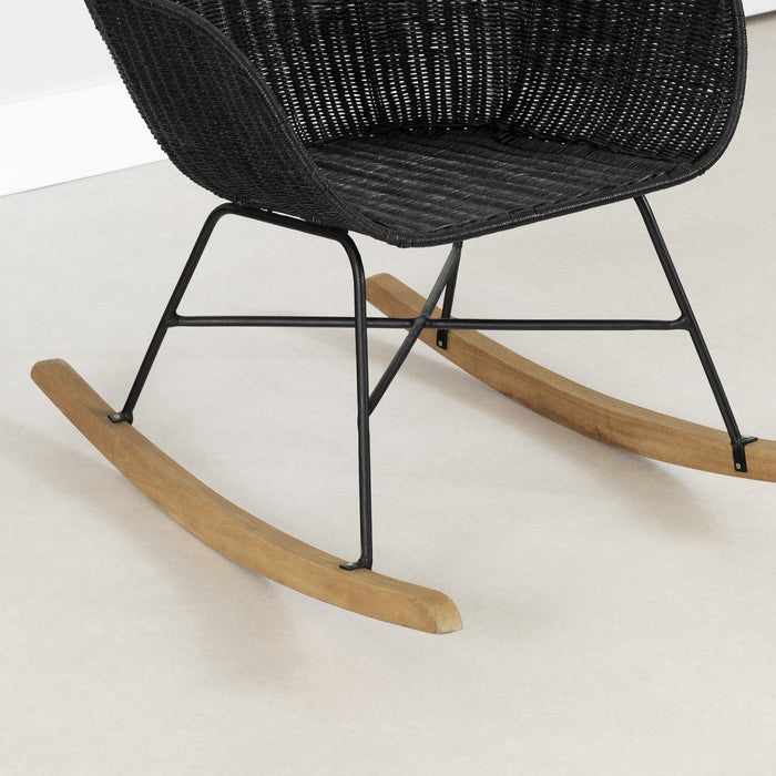 Balka Rattan Rocking Chair - Black