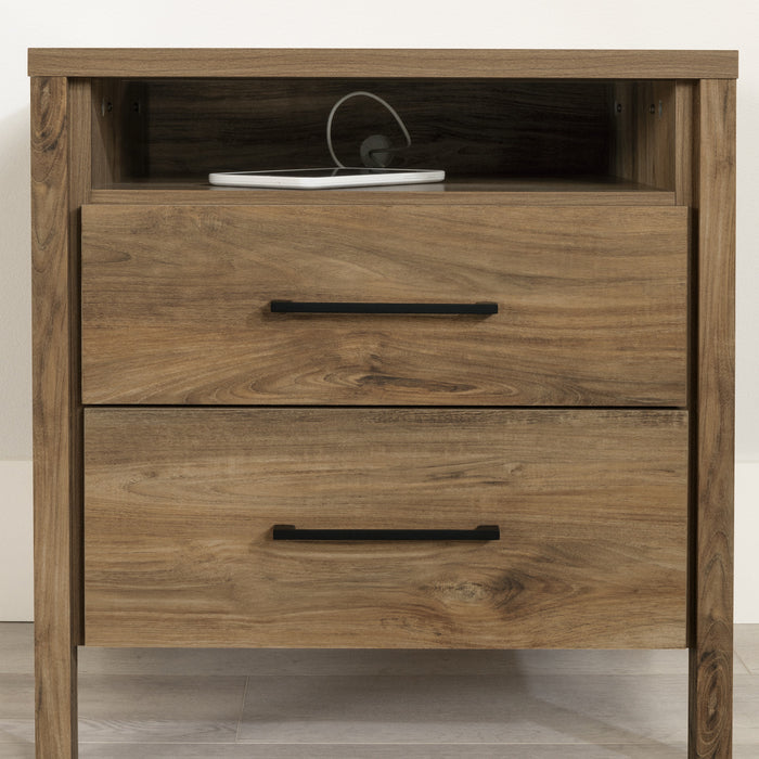 Gravity 2-drawer Nightstand - Natural Mango 
